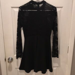 Little Black Dress with Lace Detail